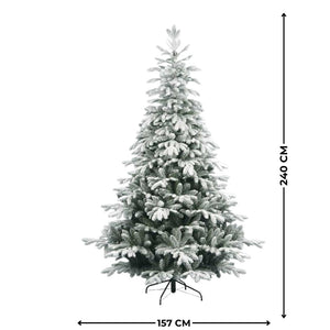 Albero di Natale realistico Innevato alto 180 cm realizzato in PE+PVC floccato