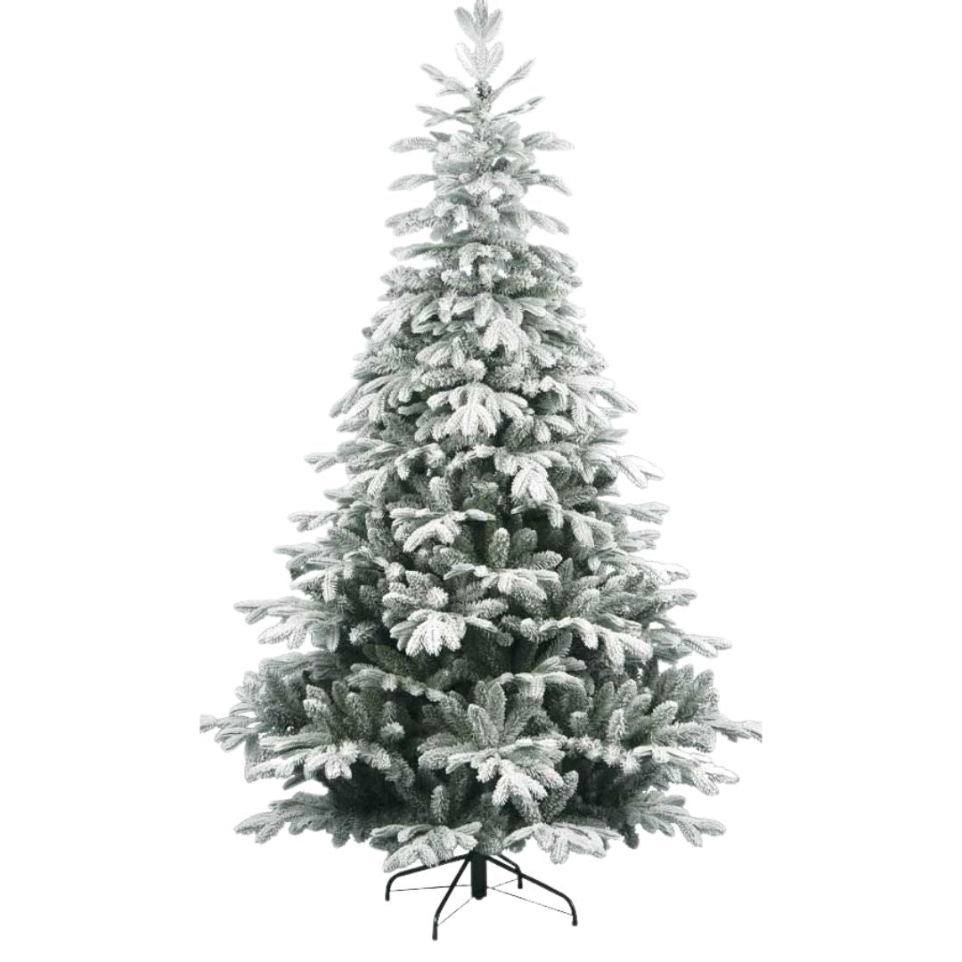 Albero di Natale realistico Innevato alto 180 cm realizzato in PE+PVC floccato