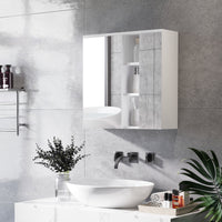 Specchiera da Bagno 2 Ante 60x20x61 cm Ripiani Aperti Bianco