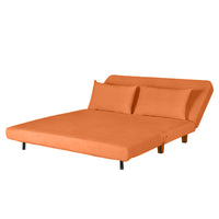 Divano Letto 2 Posti 146x91x82 cm in Tessuto Arancione