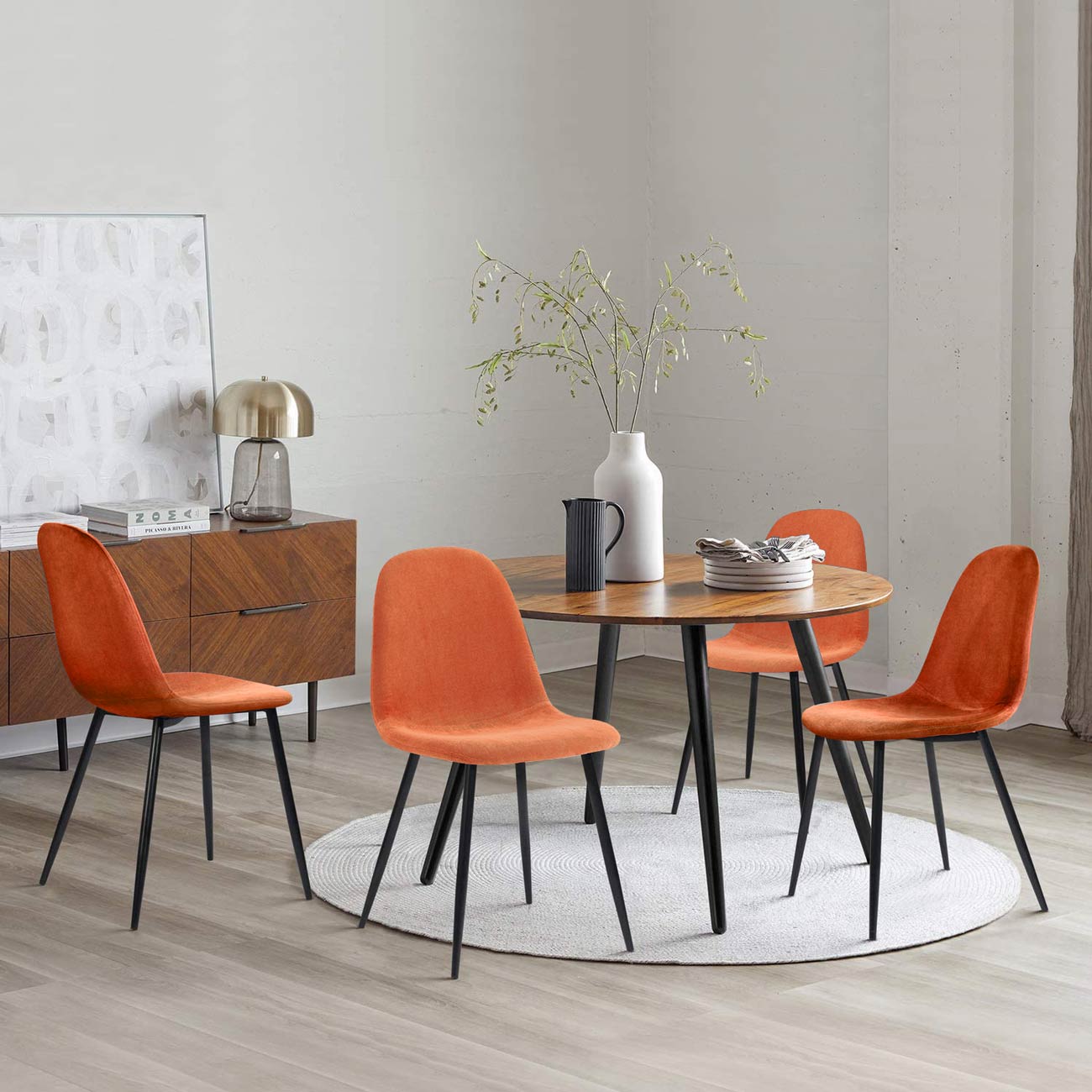 Sedie design da salotto imbottite Orange. Set da 4