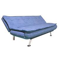 Divano letto 3 posti rivestimento in micorfirbra blu