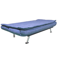 Divano letto 3 posti rivestimento in micorfirbra blu