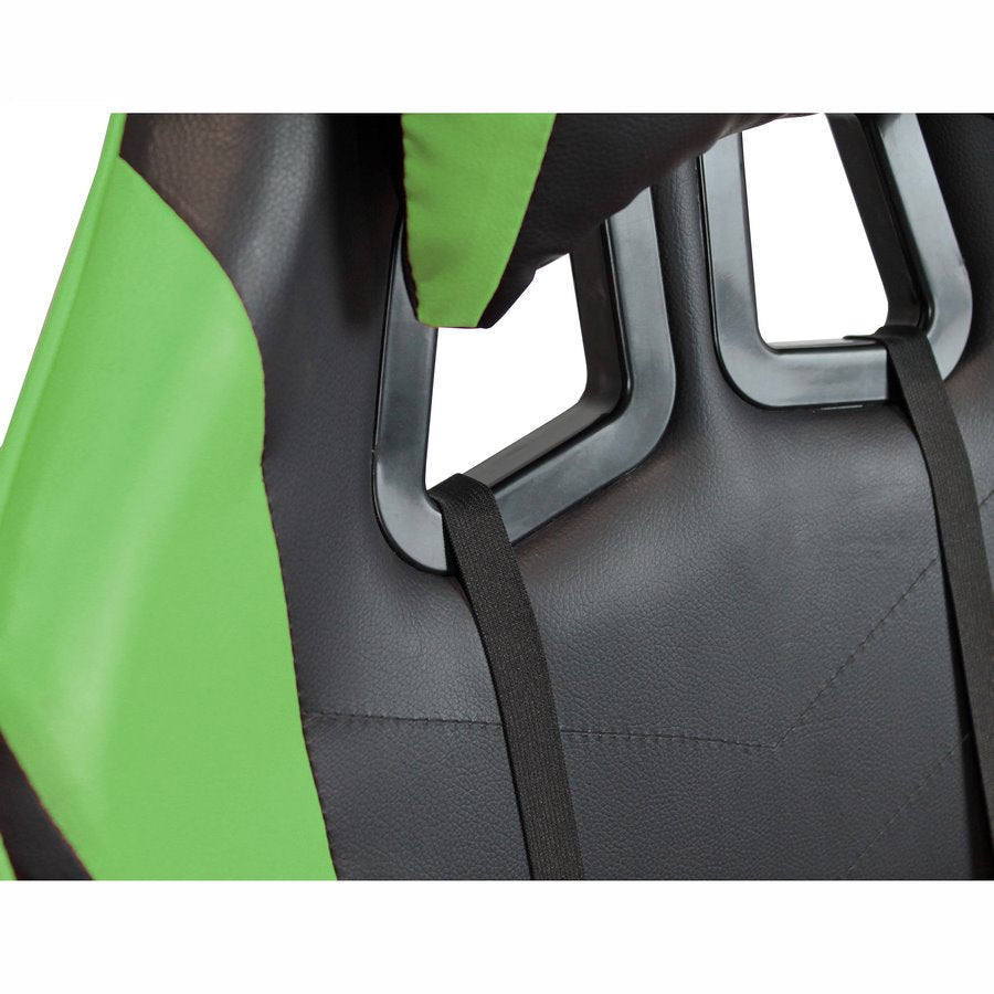 Sedia da Gaming Ergonomica in Similpelle Verde/Nera