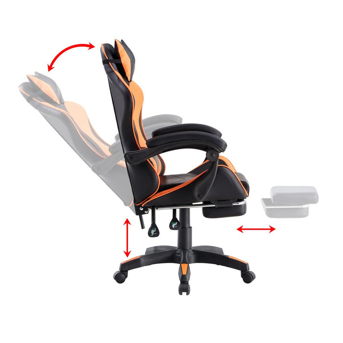 Sedia da Gaming Ergonomica in Similpelle Arancione/Nera