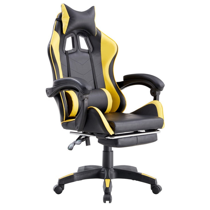 Sedia da Gaming Ergonomica in Similpelle Giallo/Nera