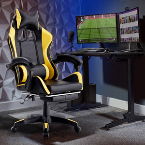 Sedia da Gaming Ergonomica in Similpelle Giallo/Nera