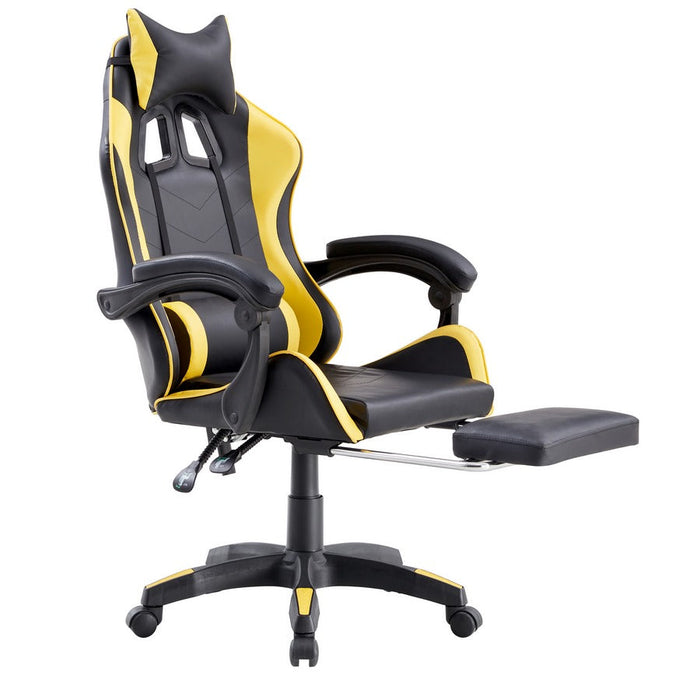 Sedia da Gaming Ergonomica in Similpelle Giallo/Nera