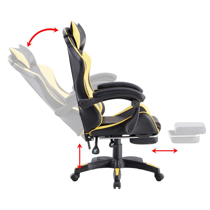 Sedia da Gaming Ergonomica in Similpelle Giallo/Nera