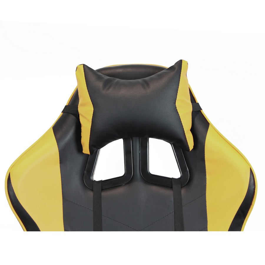 Sedia da Gaming Ergonomica in Similpelle Giallo/Nera