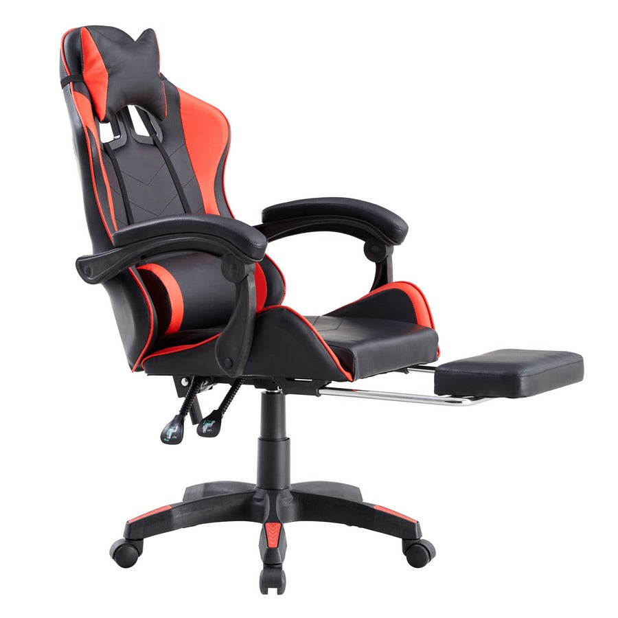 Sedia da Gaming Ergonomica in Similpelle Rosso/Nera