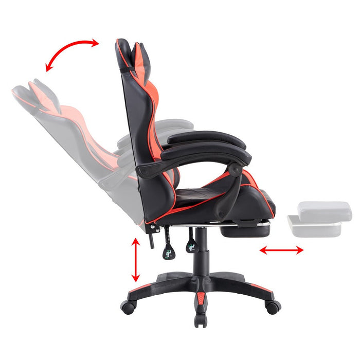 Sedia da Gaming Ergonomica in Similpelle Rosso/Nera