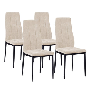 Set 4 sedie design in tessuto beige modello Milano