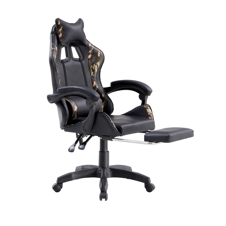 Sedia da Gaming Ergonomica in Similpelle Camouflage/Nera