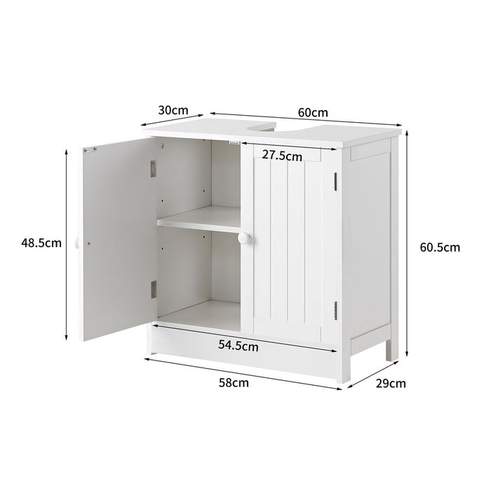 Mobiletto bagno sottolavabo a 2 ante bianco Caroline 60x30x60 cm