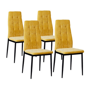 Set 4 sedie design in tessuto giallo modello Milano