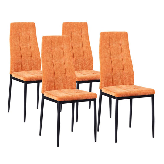 Set 4 sedie design in tessuto arancio modello Milano