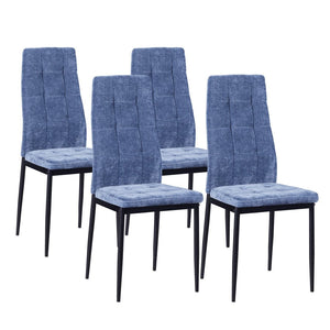 Set 4 Sedie 42x52x98 cm in Tessuto Milano Blu