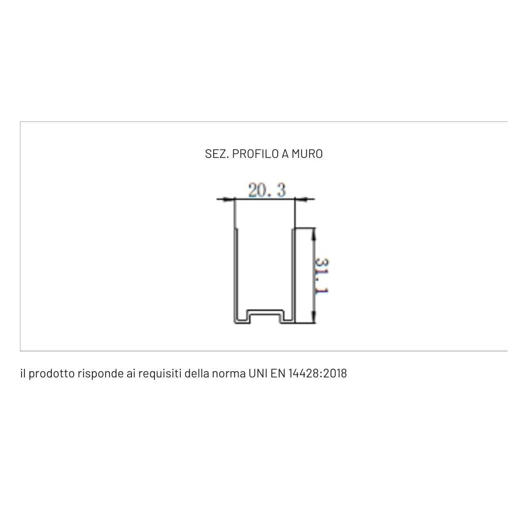 Ogomondo box doccia semicircolare con ante scorrevoli cristallo temprato 4 millimetri trasparente *** misure 80x80x19...