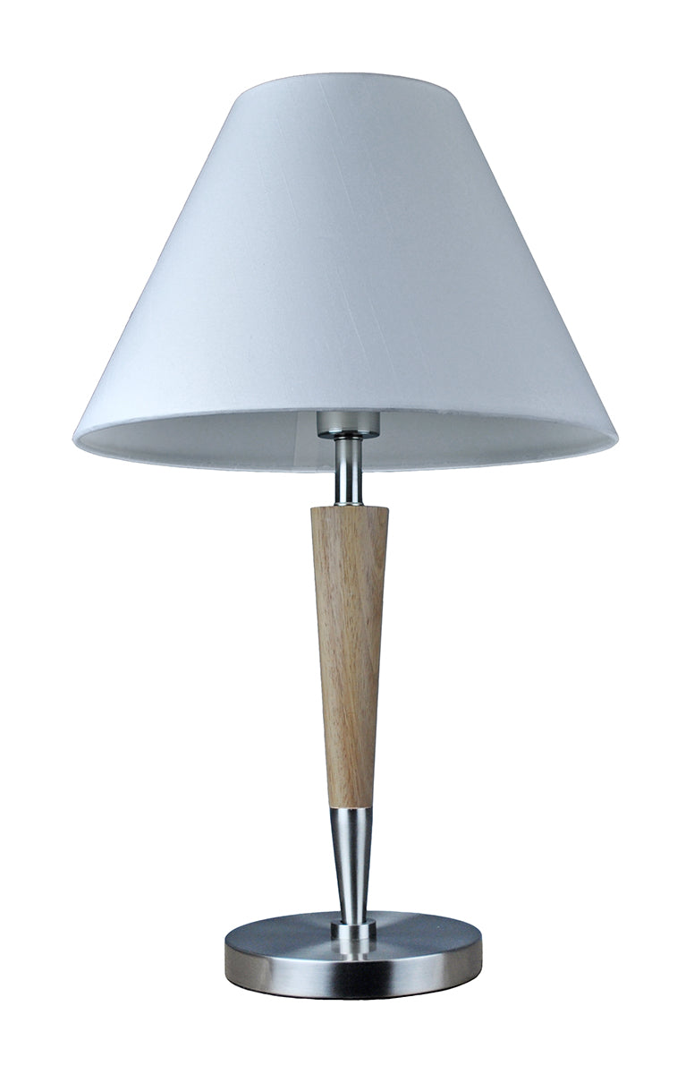 Lampada da tavolo margot con asta liscia in legno naturale TL03L