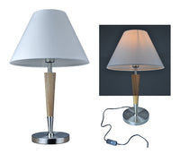 Lampada da tavolo margot con asta liscia in legno naturale TL03L