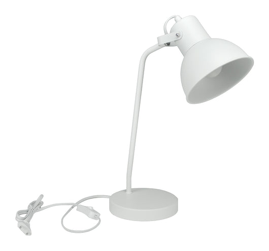 Lampada da tavolo in metallo bianco, Abat jour mod. Manhattan TL08MAME