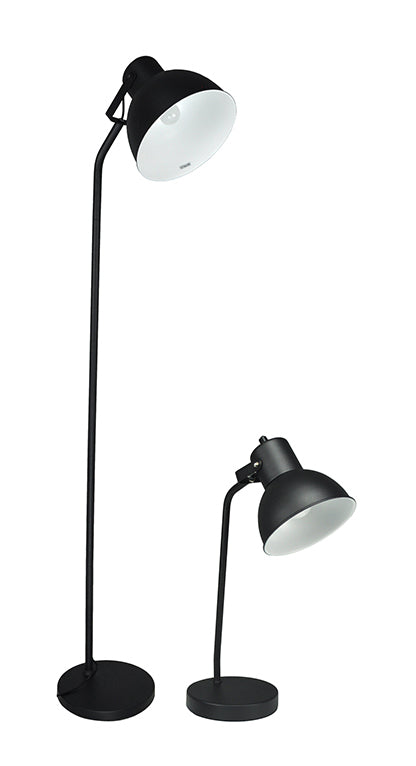 Lampada da tavolo in metallo nero, Abat jour mod. Manhattan TL10MAME