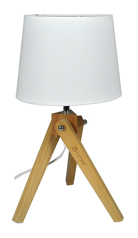 Lampada da tavolo con treppiede in legno, Abat jour mod. Aisha TL25AIPL