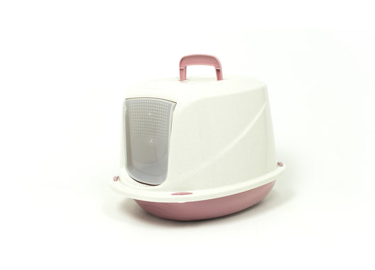 Lettiera Toilette Per Gatti Con Coperchio e Sportello 45x36x32,5cm Mod 700098 Rosa