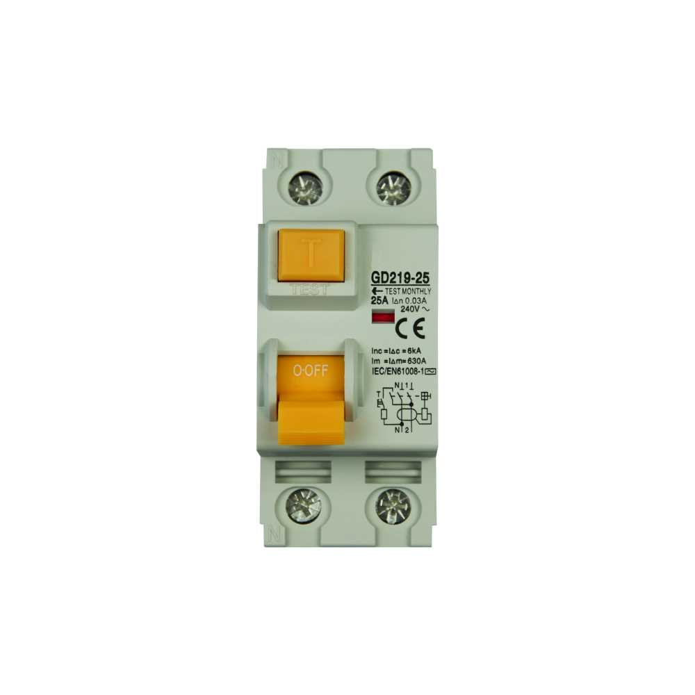 TOT Elettric Interruttore Magnetotermico Differenziale 1P+N C25 0.03A 240V 6kA Due Moduli GD219-25