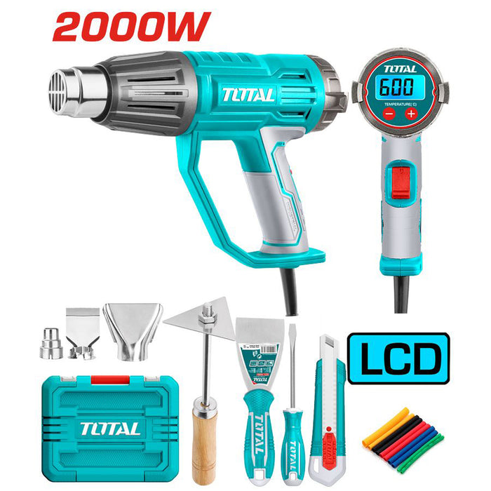 PISTOLA TERMICA SVERNICIATORE AD ARIA CALDA 2000W+ACCESSORI+VALIGETTA TOTAL TOTTB200561