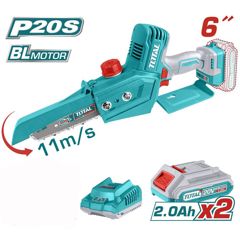 POTATORE A BATTERIA MOTOSEGA POTATRICE 2 BATTERIE + CARICABATTERIE TOTAL TGSLI20683