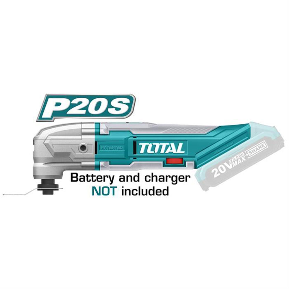 UTENSILE MULTIFUNZIONE TAGLIA/LEVIGA A BATTERIA 20V + ACCESSORI TOTAL TOTTMLI2001