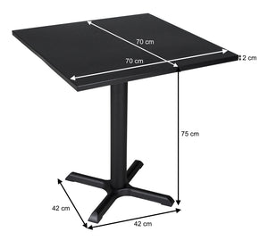 Tavolo bar quadrato 70×70 nero, tavolo da esterno mod. Kevin TQ10-7.7KE