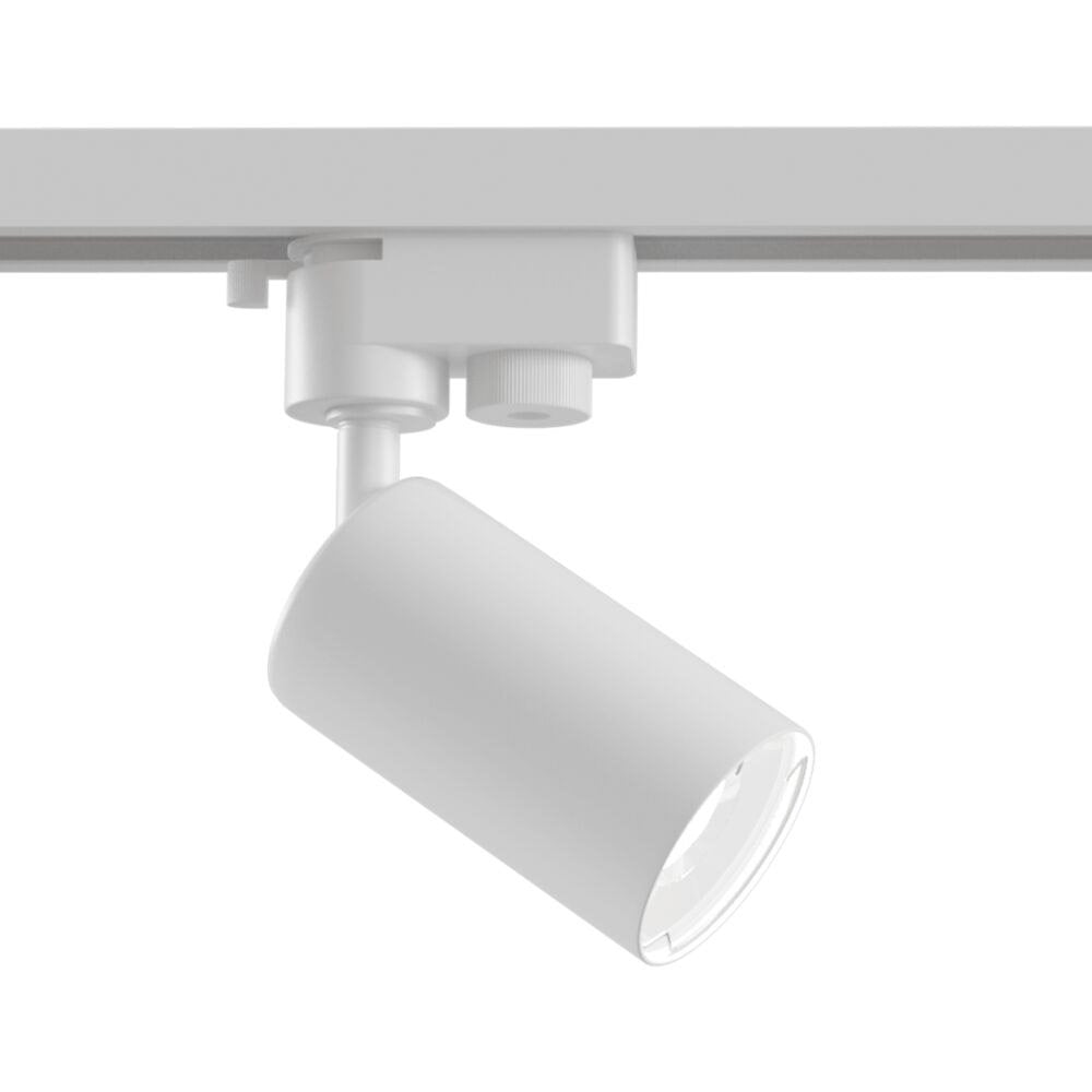 Faretto Per Binario Moderno Focus Mini Alluminio Bianco 1 Luce