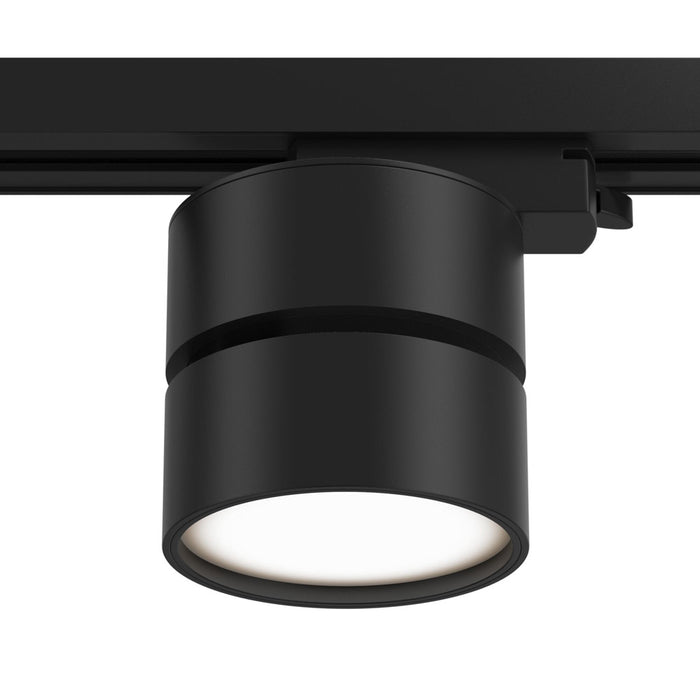 Faretto Per Binario Tondo Orientabile Onda In Metallo 12W Nero 1 Luce Calda