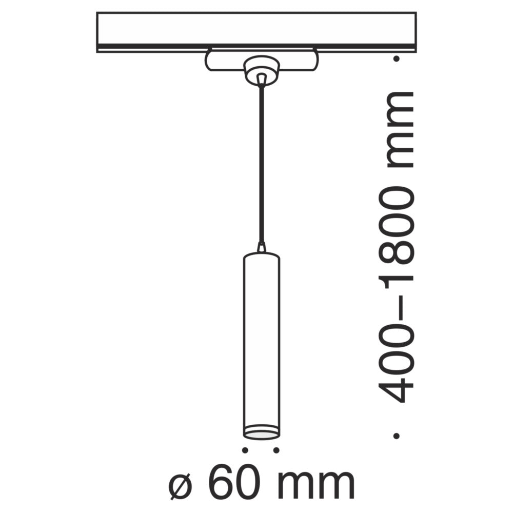 Pendente Per Binario Moderno In Alluminio Bianco 1 Luce