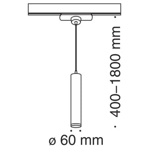 Pendente Per Binario Moderno In Alluminio Bianco 1 Luce