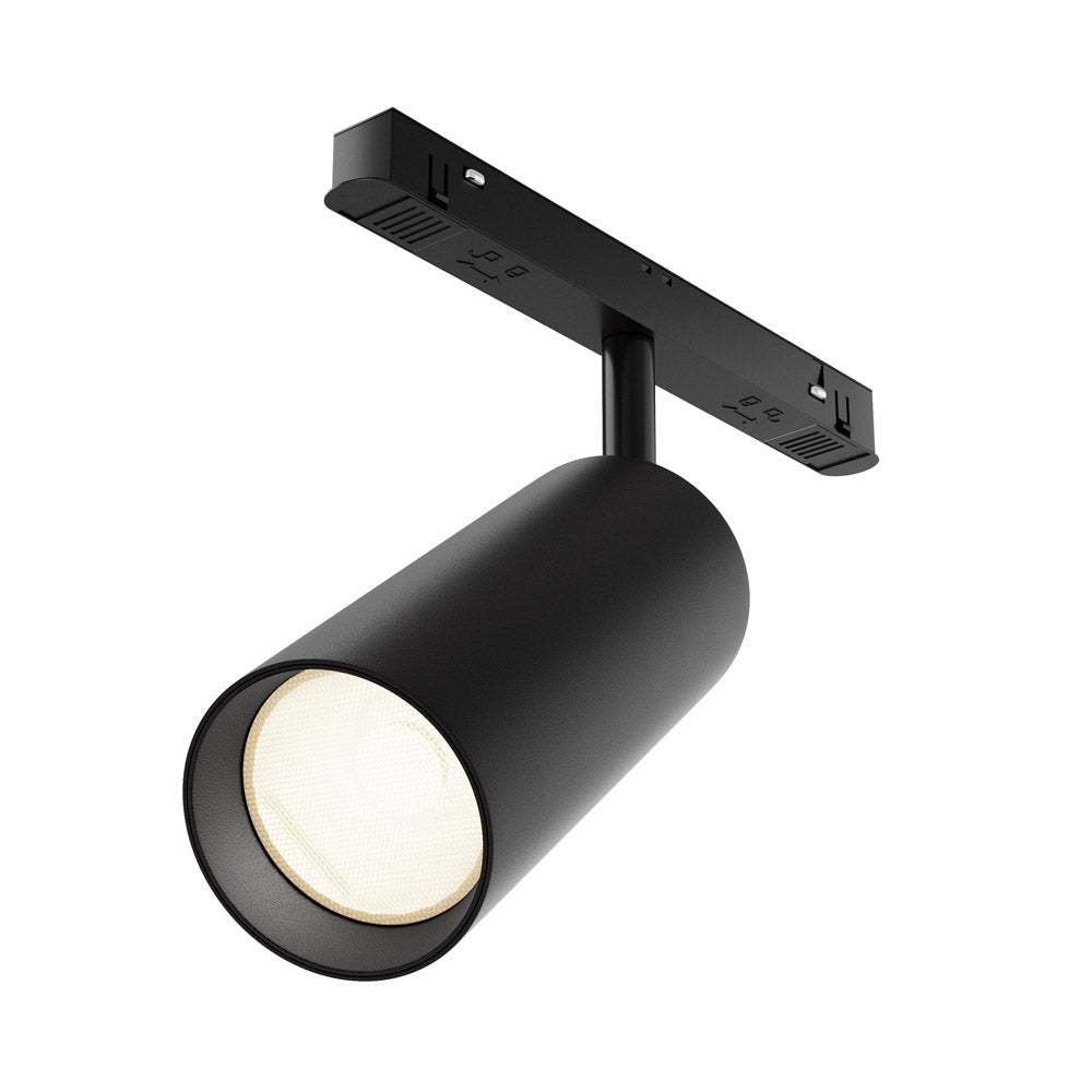 Faretto Per Binario Moderno Focus Led Alluminio Nero 1 Luce Calda 20W