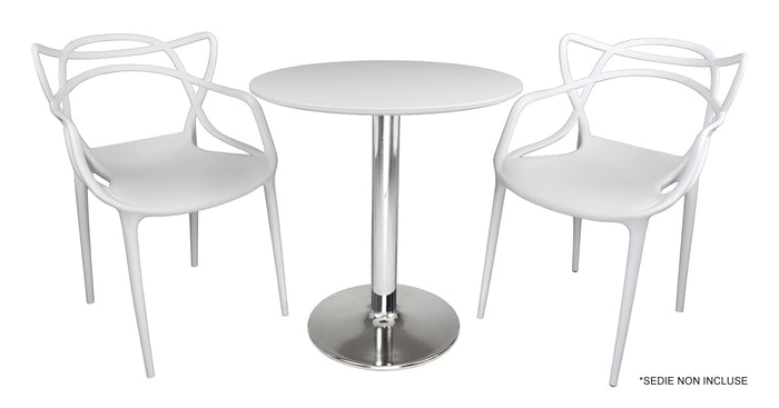 Tavolo rotondo 70 cm bianco, tavolino da bar mod. Romeo TR08-D7ROPA