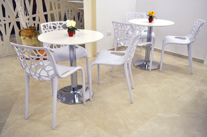 Tavolo rotondo 70 cm bianco, tavolino da bar mod. Romeo TR08-D7ROPA