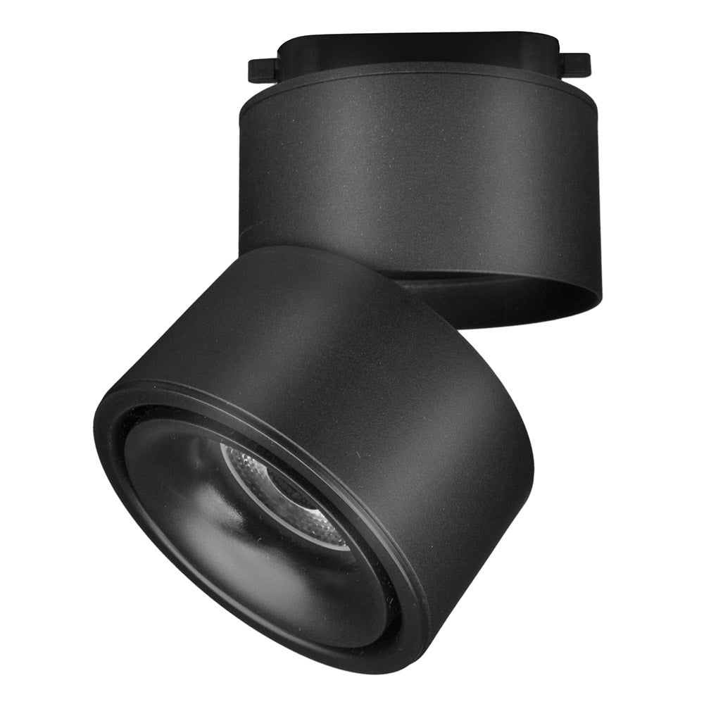 Faretto Per Binario Orientabile Yin In Metallo 15W Nero 1 Luce Calda