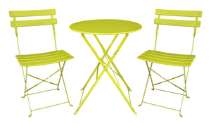 Set tavolo e sedie da giardino pieghevoli, set tavolo e sedie da esterno mod. Positano Colore: Lime TRSP16PO