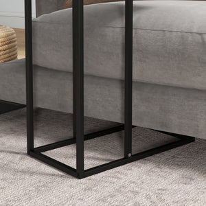 Tavolino da Salotto a Forma di C 46x26x60 cm in Acciaio Nero