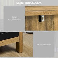 Credenza 2 Ante in Vetro 60x35x120 cm in Legno Truciolare Marrone