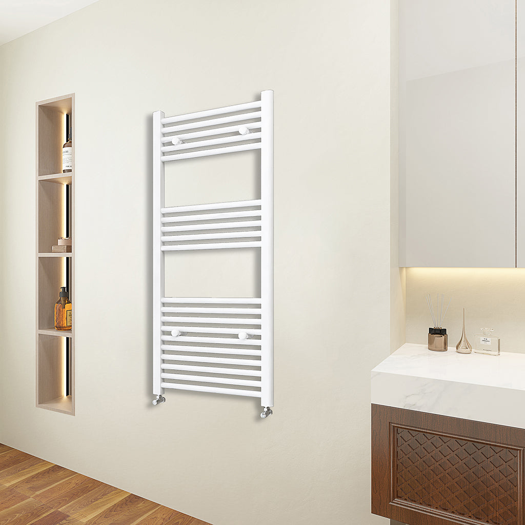 Termoarredo Bagno in Acciaio al Carbonio Calorifero Riscaldamento ad Acqua Bianco 1200x600 mm