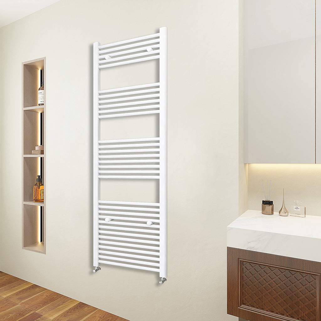 Termoarredo Bagno in Acciaio al Carbonio Calorifero Riscaldamento ad Acqua Bianco 1800x450 mm