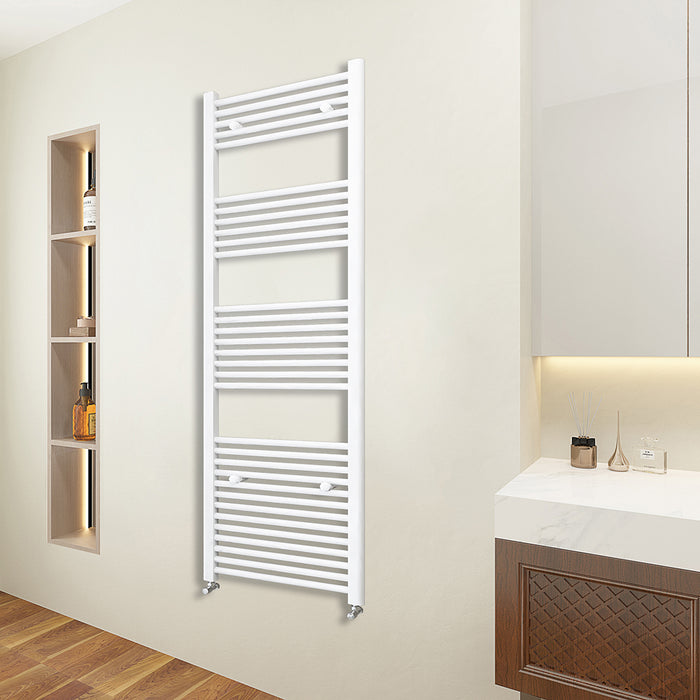 Termoarredo Bagno in Acciaio al Carbonio Calorifero Riscaldamento ad Acqua Bianco 1800x450 mm