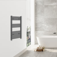 Scaldasalviette Termoarredo Bagno in Acciaio al Carbonio 1200x550mm Radiatore Termoarredo Idraulico Antracitico