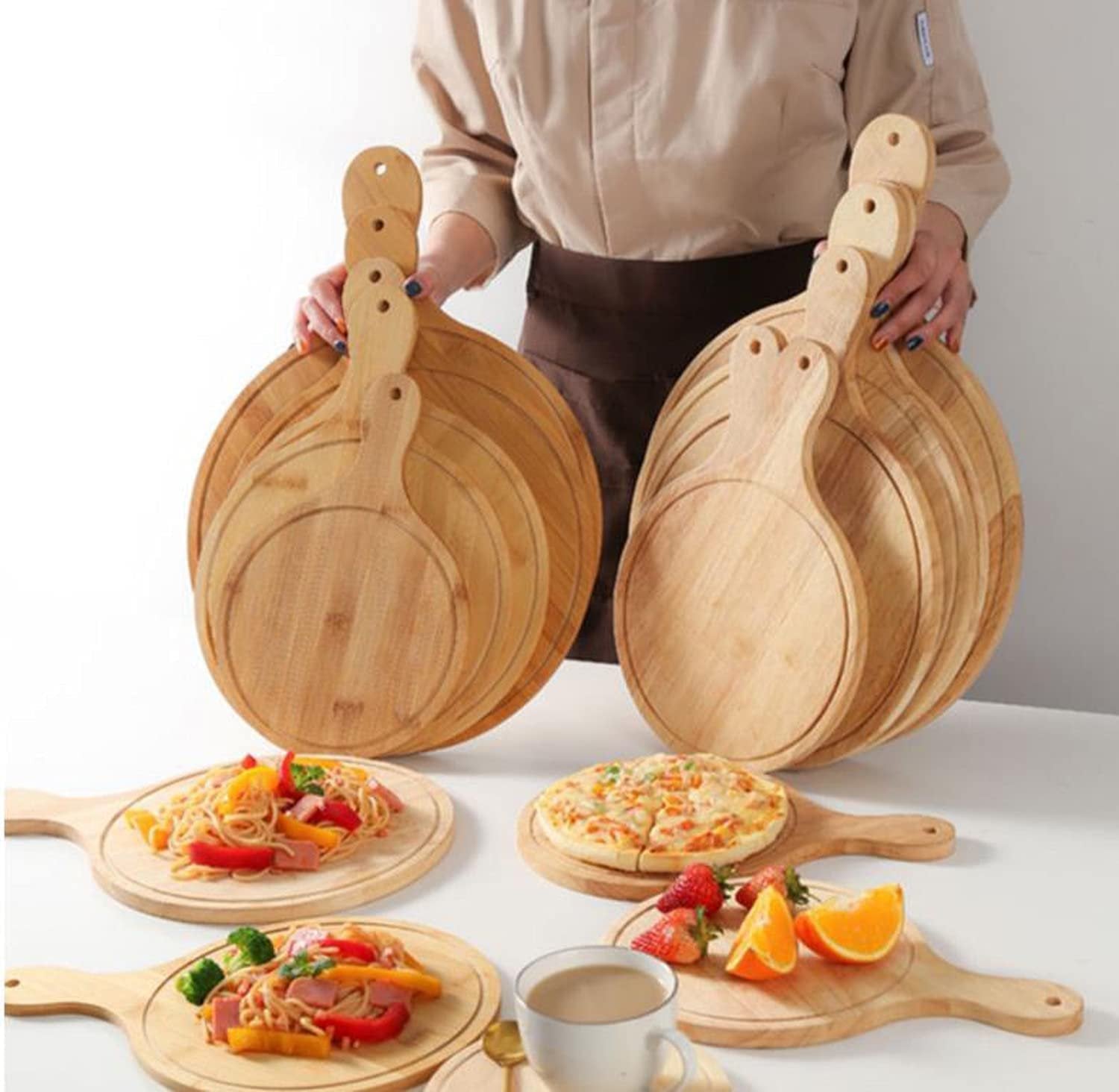 Tagliere da Cucina In Bamboo Rotondo 30X43cm